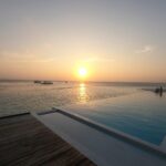 Sunset over the pool