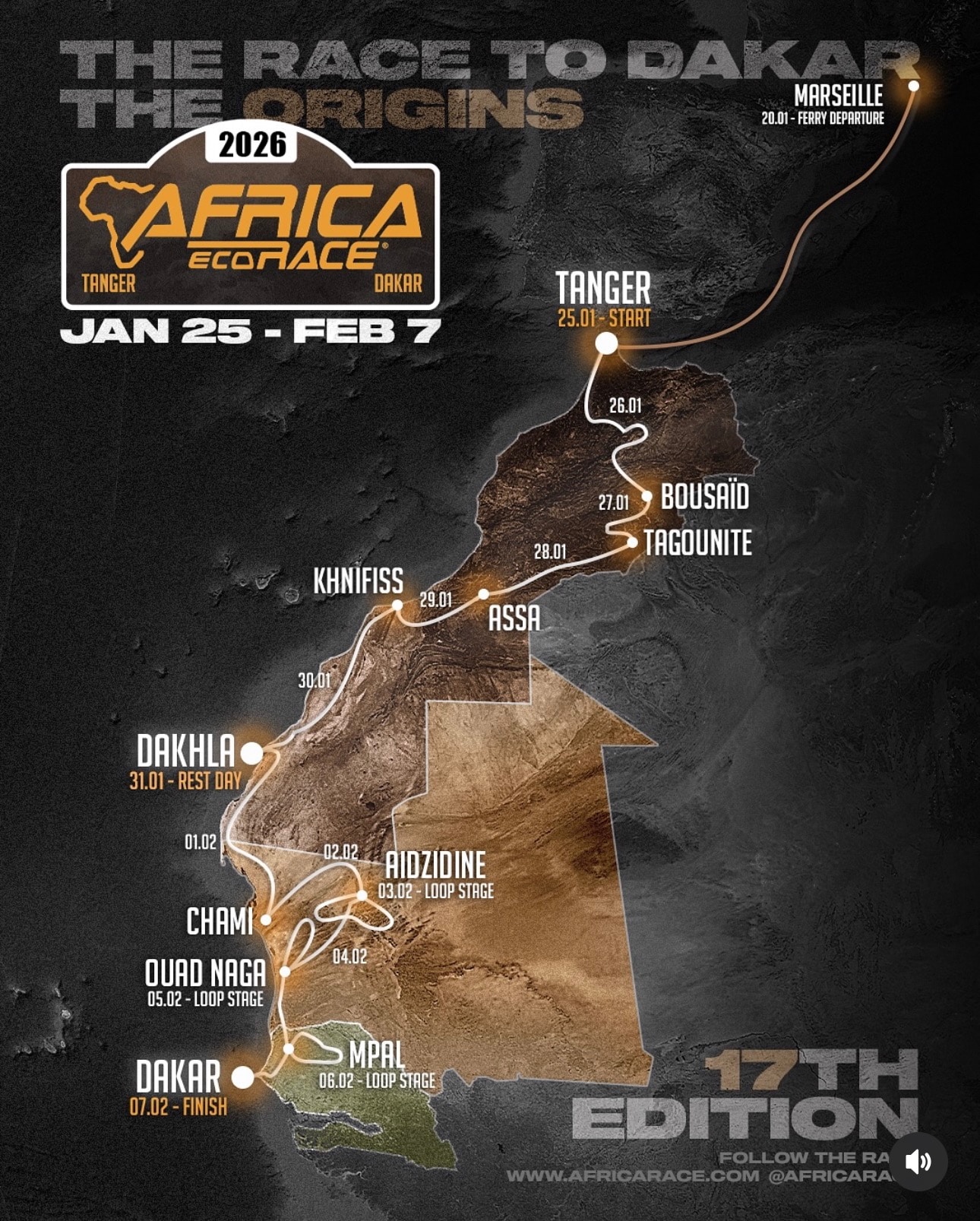 AFRICA ECO RACE Route 2026 AFRICA ECO RACE Route 2026